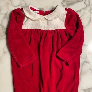 Ralph Lauren Red Velvet OnePiece Footie Romper/Sleepwear
